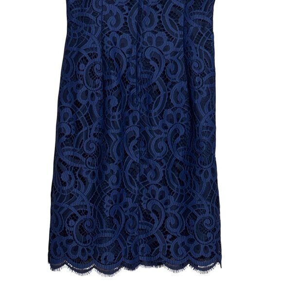 Lilly Pulitzer Mara Bright Navy About Face Two Tone Lace Dress Sleeveless Size 2 - Picture 9 of 16